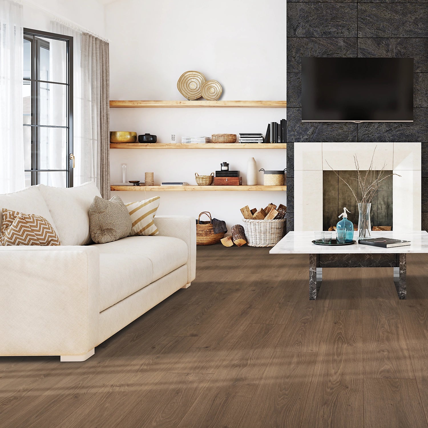Quick-Step NatureTEK Select Palisades Park 7.5" x 47.25" Laminate Plank Brown Thrasher Oak