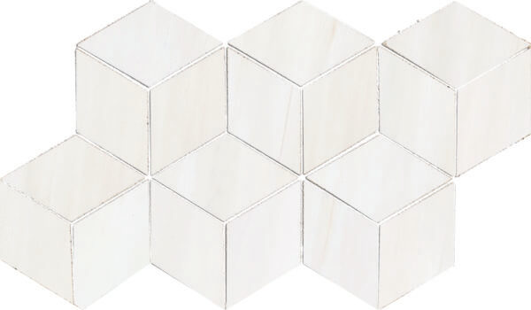 Happy Floors Dolomite 3D Hexagon 7" x 12" Porcelain Mosaic