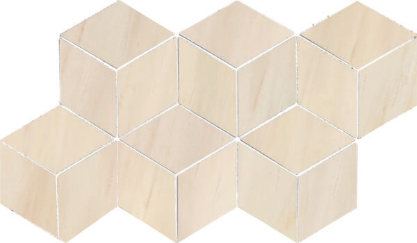 Happy Floors Dolomite 3D Hexagon 7" x 12" Porcelain Mosaic