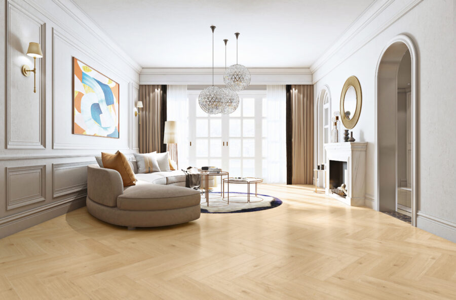 Inhaus Lamdura Manor Herringbone 5.2" x 25.3" Laminate Plank Winchester