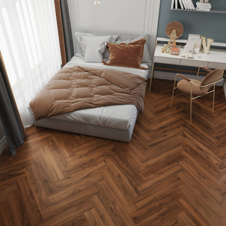 Inhaus Lamdura Manor Herringbone 5.2" x 25.3" Laminate Plank Hatley