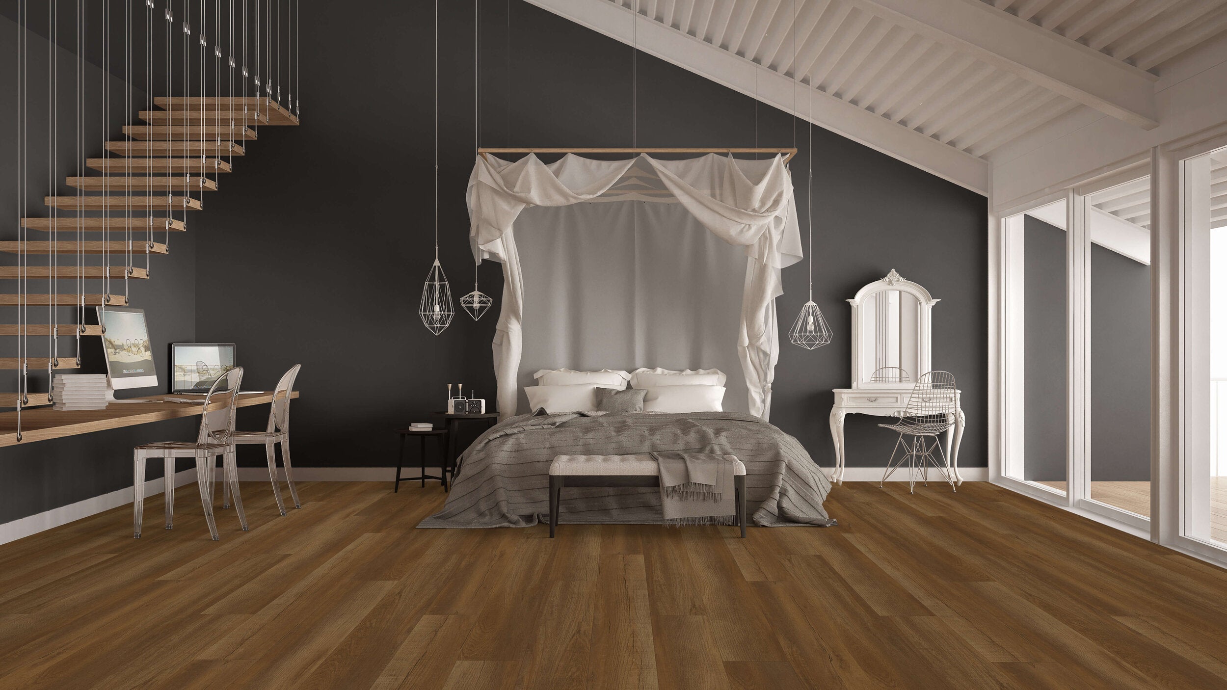 Happy Feet International Perseverance 9" x 60" Vinyl Plank Cedar