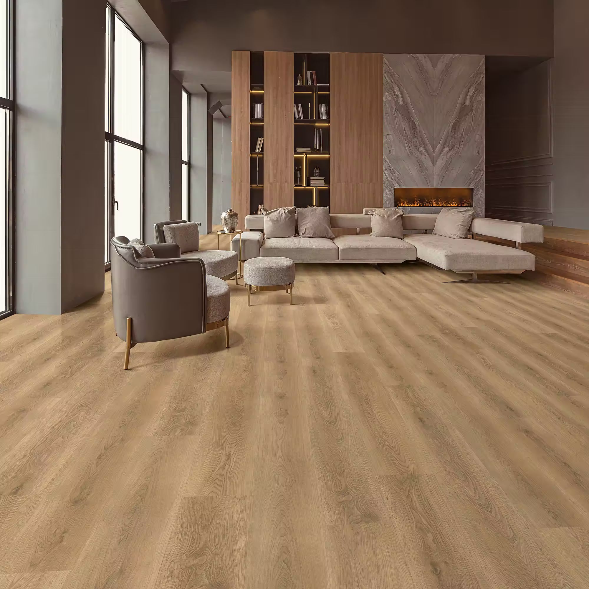 Happy Feet International Dynamic Fit 9" x 60" Vinyl Plank Gold Coast