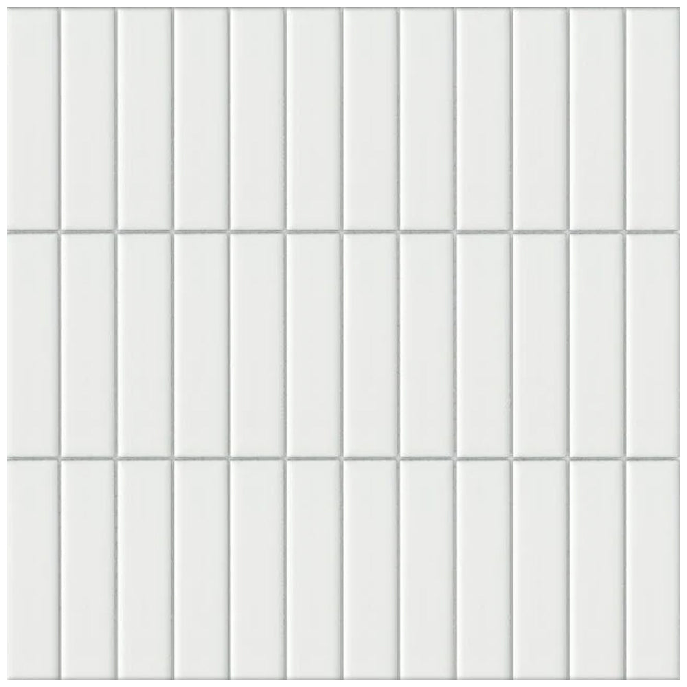Happy Floors Artisan 1 x 4 Soldier Stack 12" x 12" Ceramic Mosaic