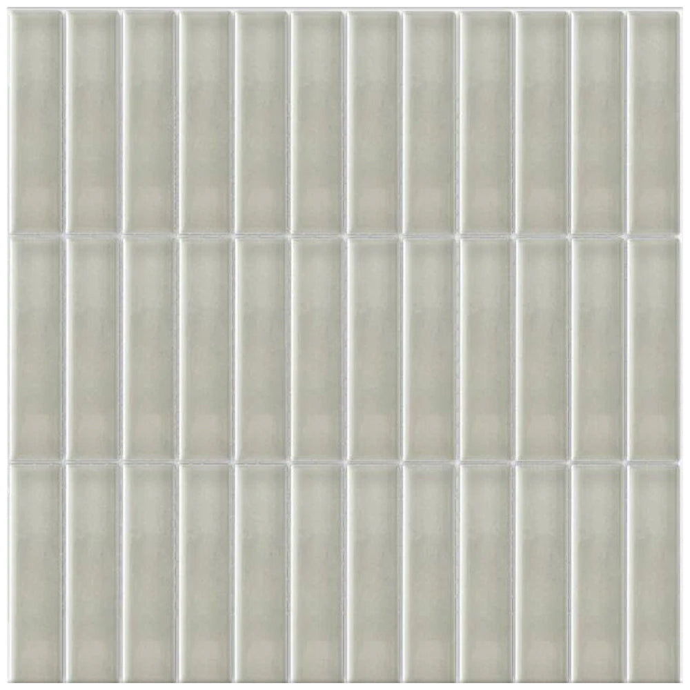 Happy Floors Artisan 1 x 4 Soldier Stack 12" x 12" Ceramic Mosaic