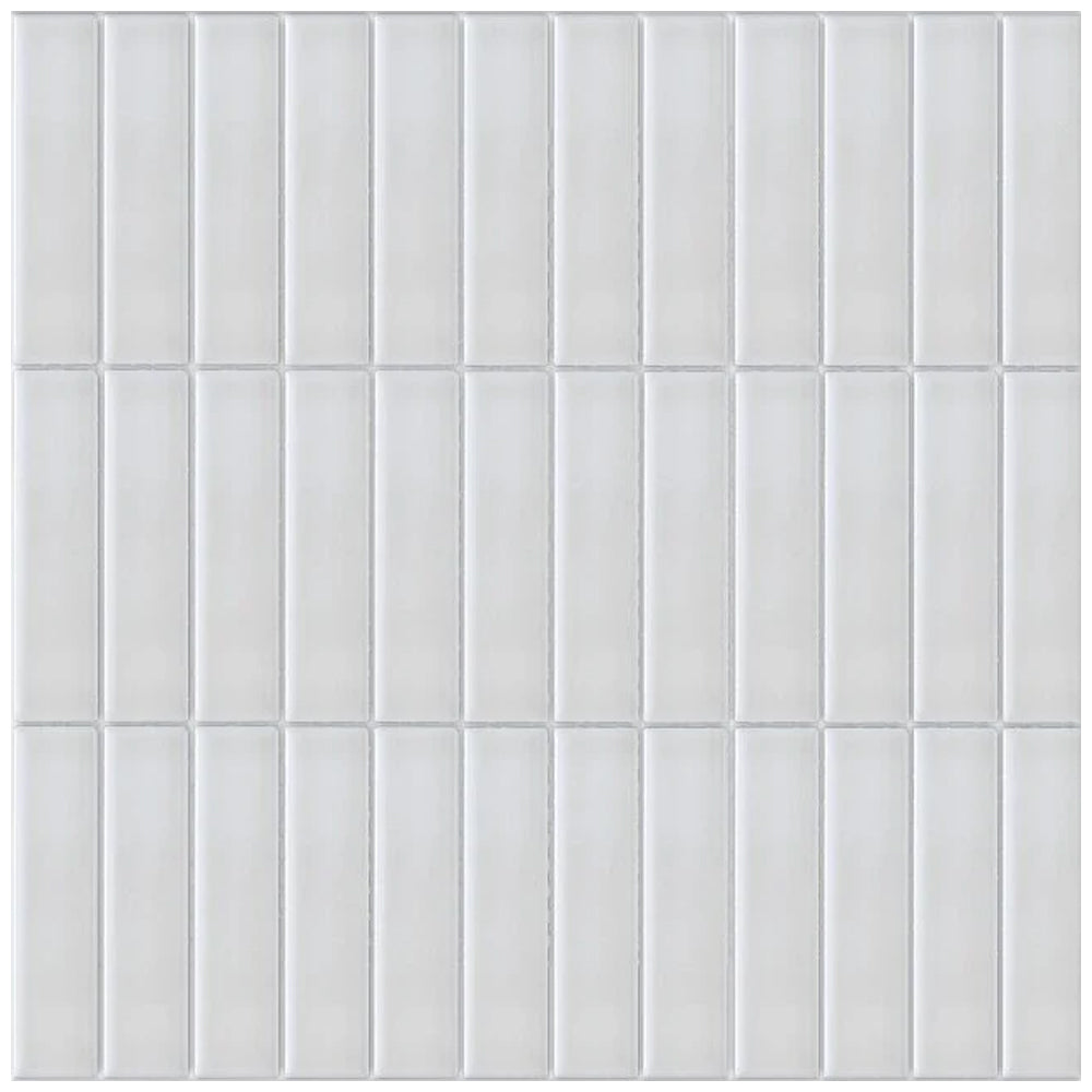 Happy Floors Artisan 1 x 4 Soldier Stack 12" x 12" Ceramic Mosaic
