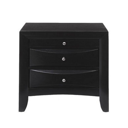 ACME Contemporary 2 Drawer Wood Nightstand By Ireland , Black