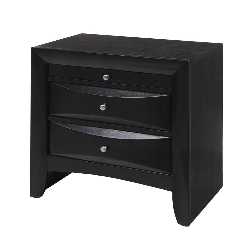 ACME Contemporary 2 Drawer Wood Nightstand By Ireland , Black