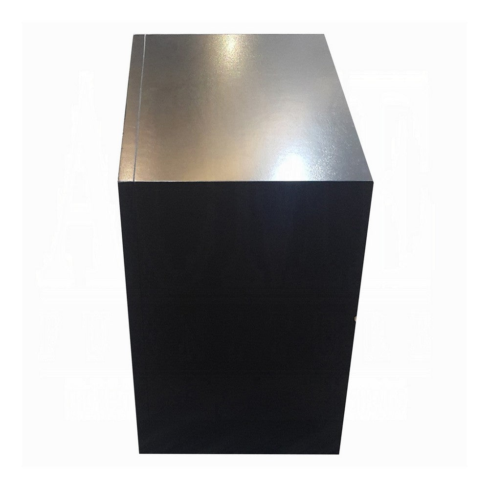 ACME Contemporary 2 Drawer Wood Nightstand By Ireland , Black