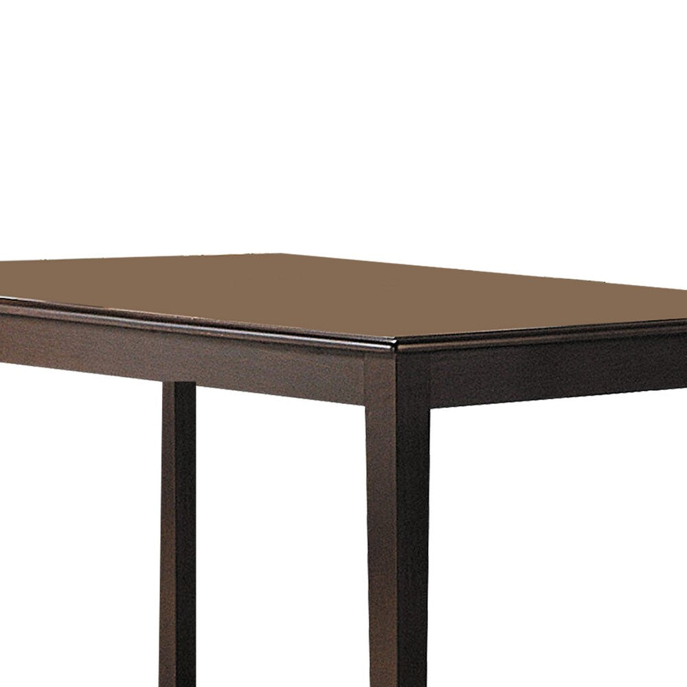 ACME Wooden Dining Table With Tapered Legs, Espresso Brown