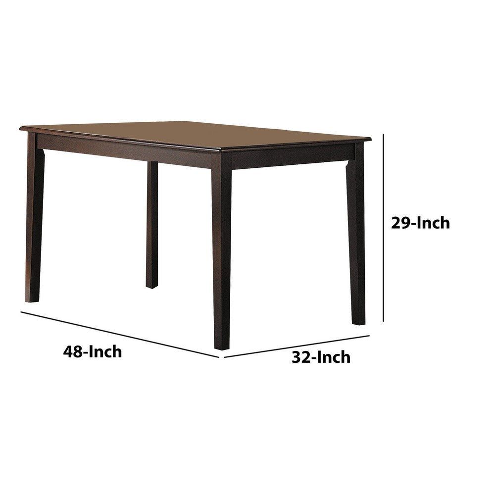 ACME Wooden Dining Table With Tapered Legs, Espresso Brown