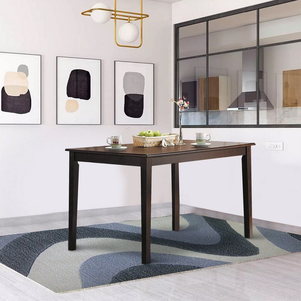 ACME Wooden Dining Table With Tapered Legs, Espresso Brown