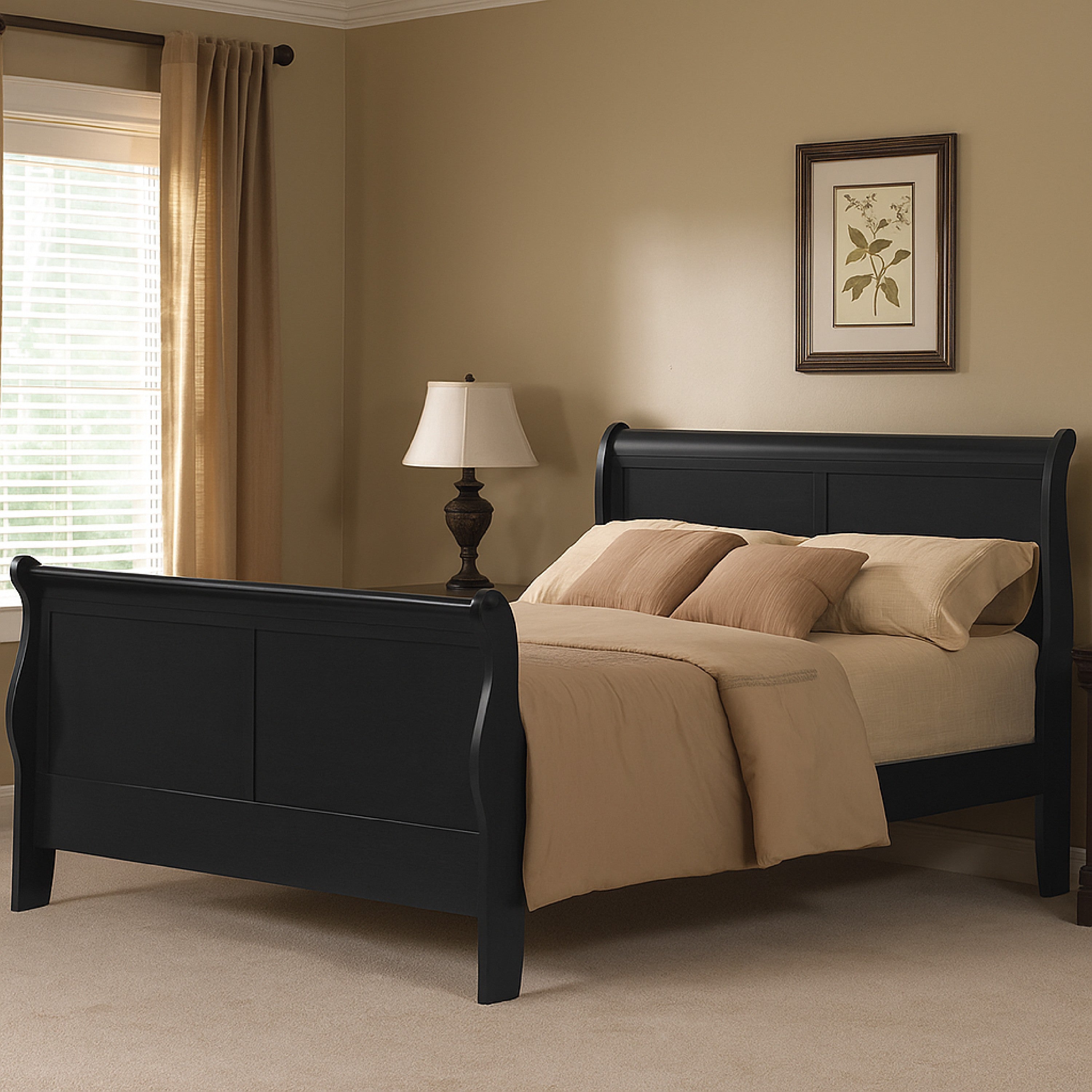 ACME Louis Philippe III Queen Bed, Black