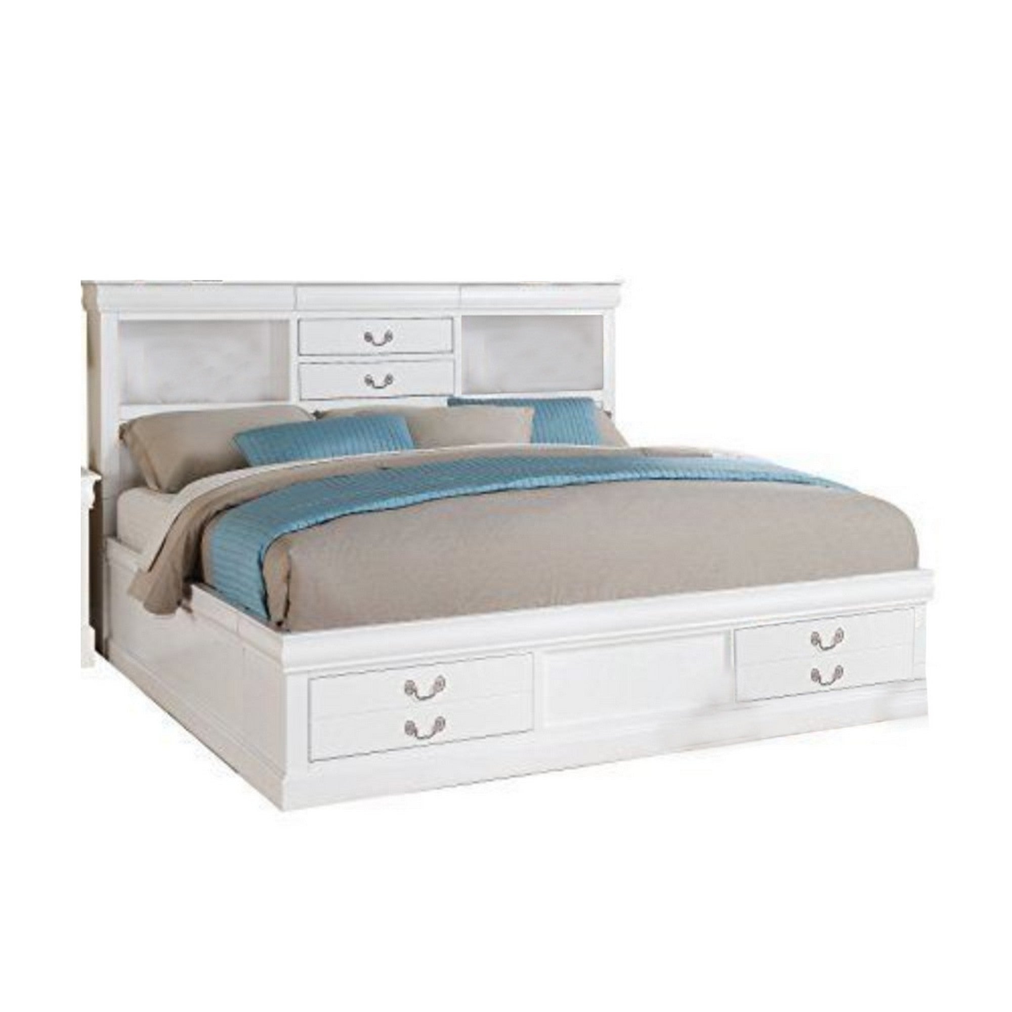 ACME Luxurious And Stylish Queen Size Bed With Storage, White