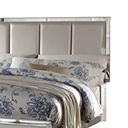 ACME Contemporary Style Elegant Queen Size Bed With Padded Headboard, Gold