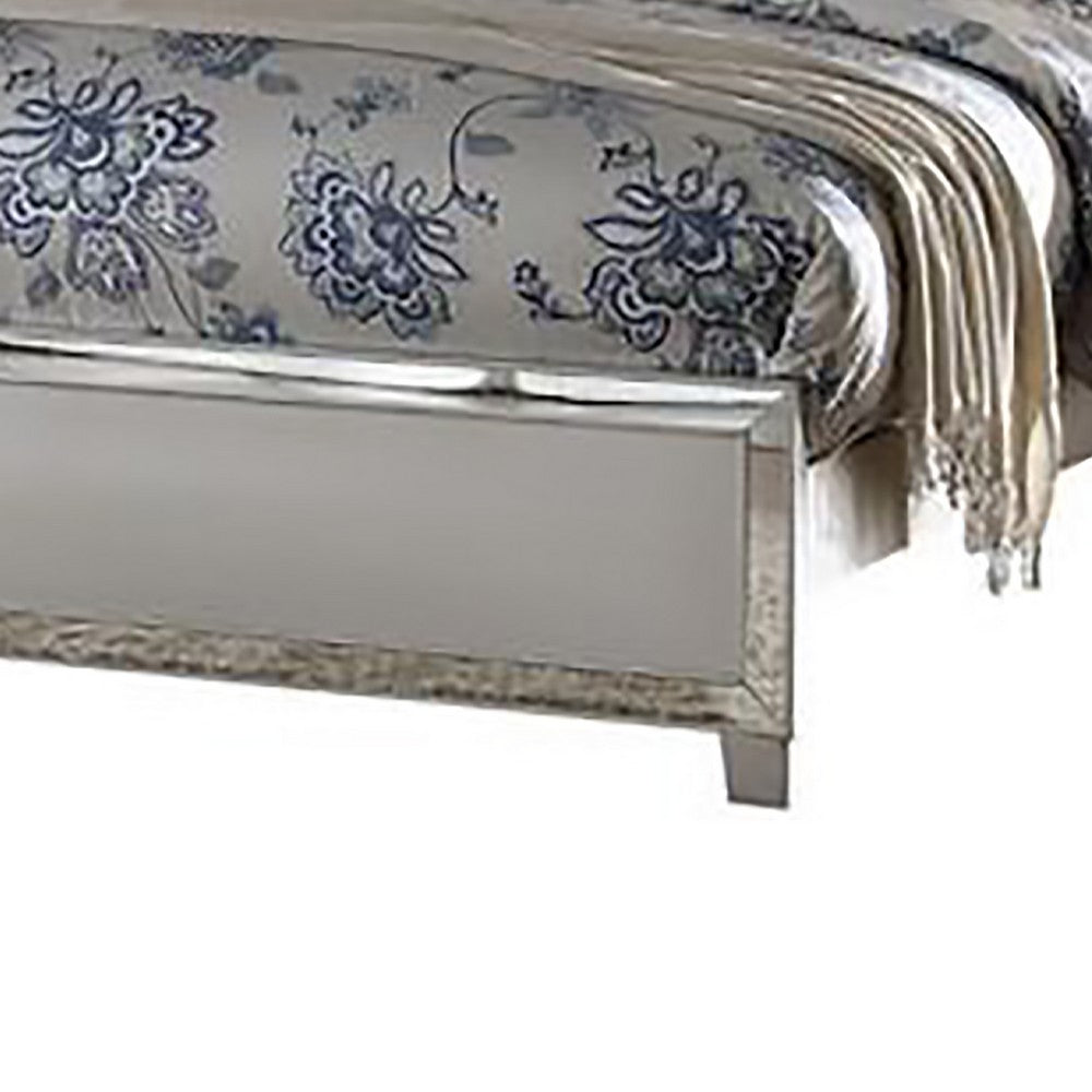 ACME Stylish And Deluxe Queen Size Panel Bed, Silver