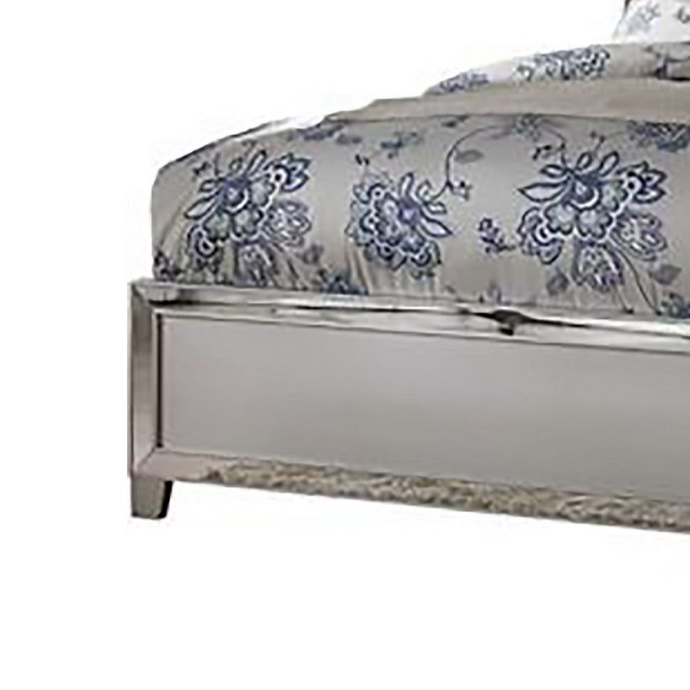 ACME Stylish And Deluxe Queen Size Panel Bed, Silver