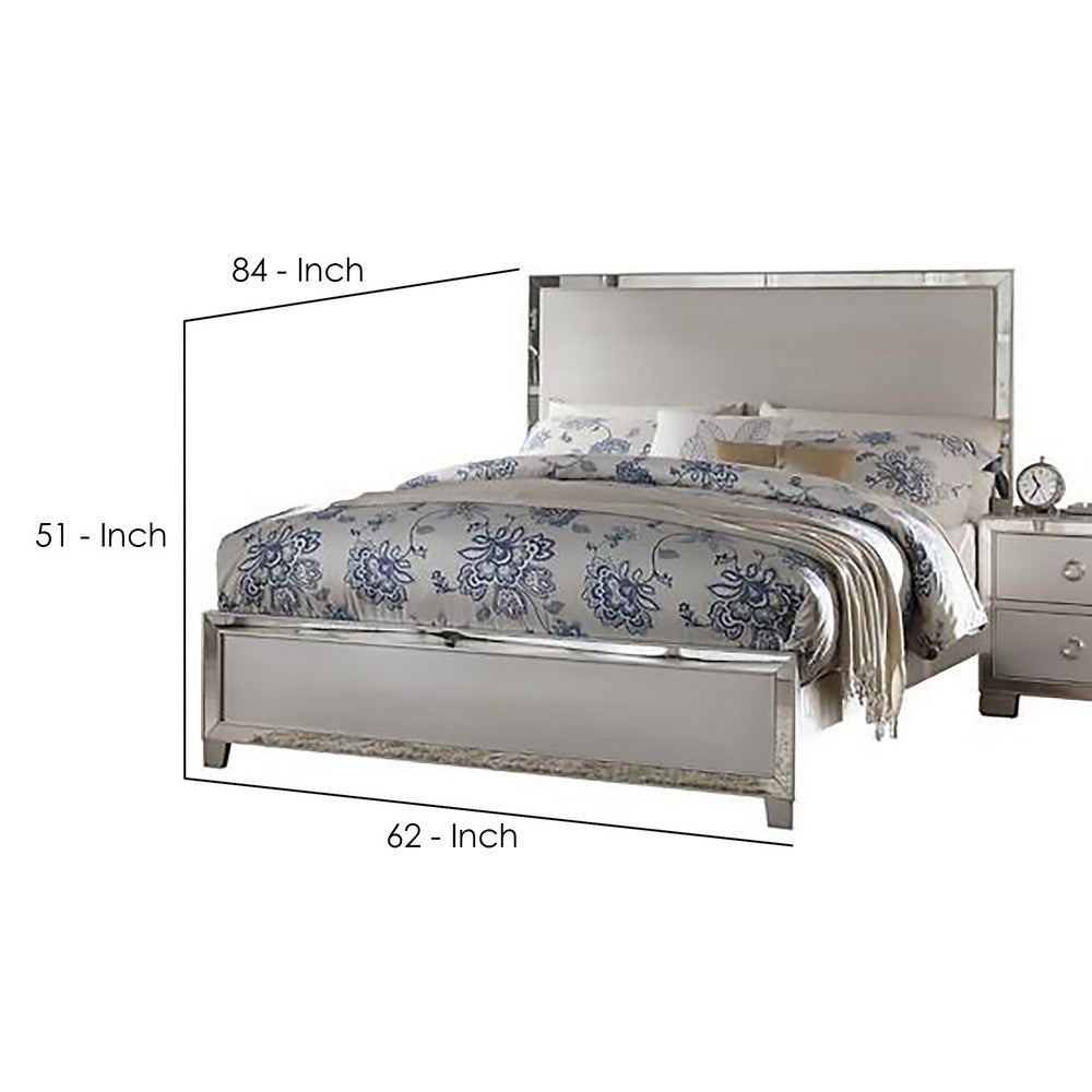 ACME Stylish And Deluxe Queen Size Panel Bed, Silver