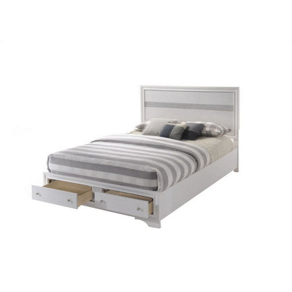 ACME Classy Queen Size Bed With Storage, White