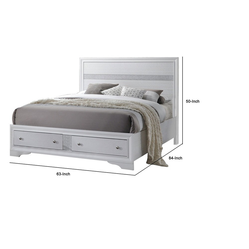 ACME Classy Queen Size Bed With Storage, White