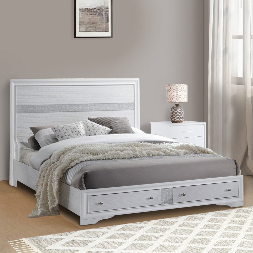 ACME Classy Queen Size Bed With Storage, White