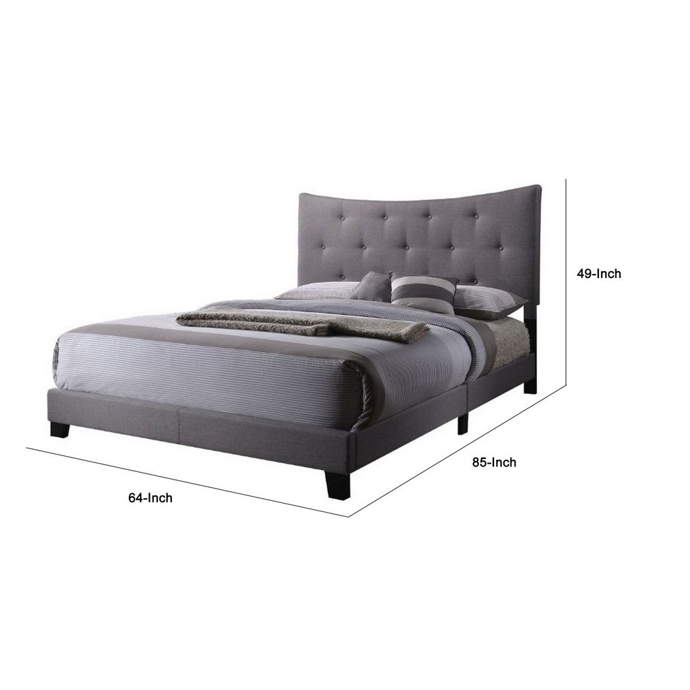 ACME Luxurious Contemporary Style Upholstered Queen Bed, Grey