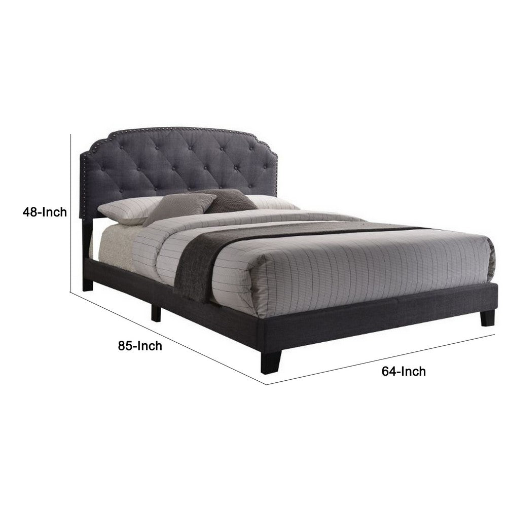 ACME Modern Queen Bed, Gray Fabric