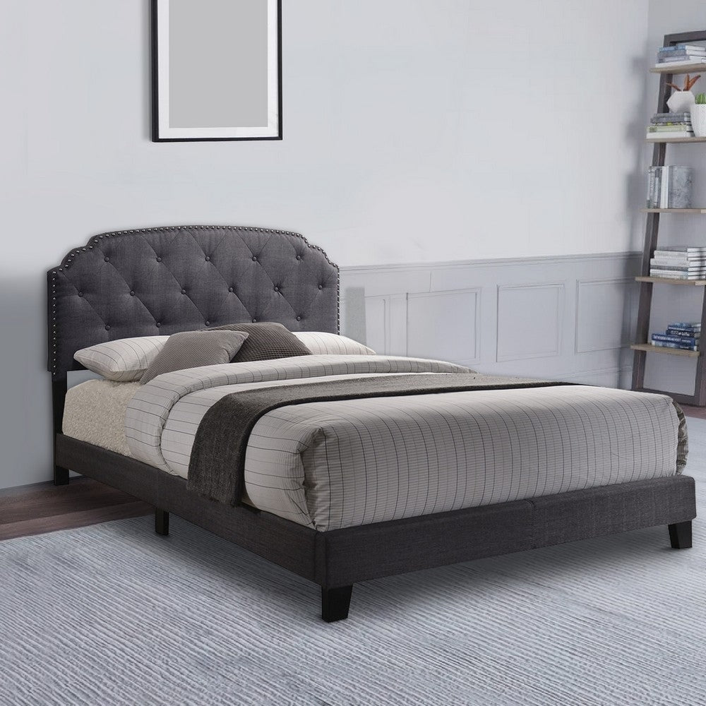 ACME Modern Queen Bed, Gray Fabric