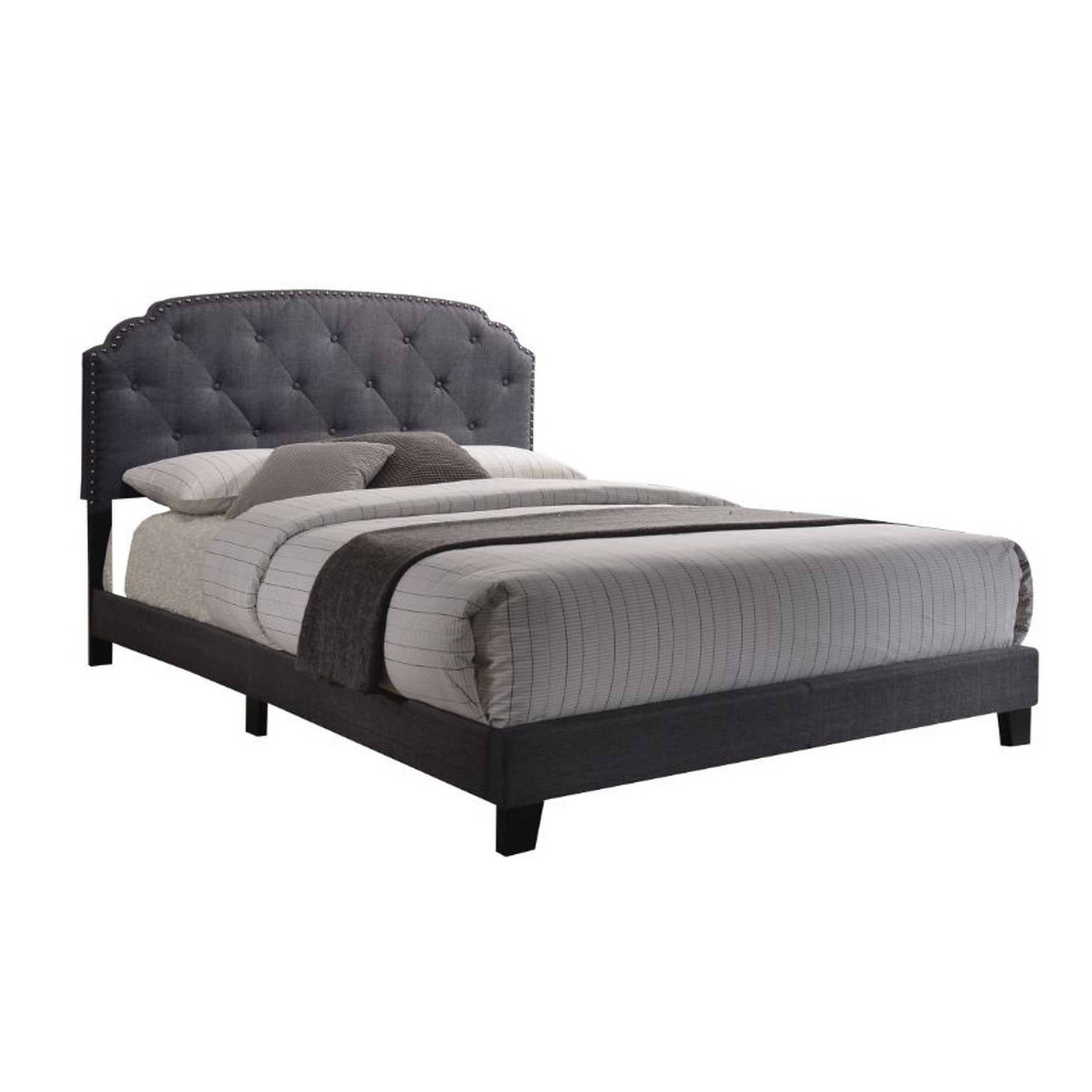 ACME Modern Queen Bed, Gray Fabric