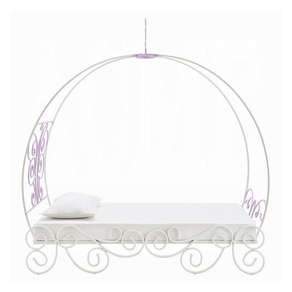 ACME Angel Full Bed with Canopy, White & Purple