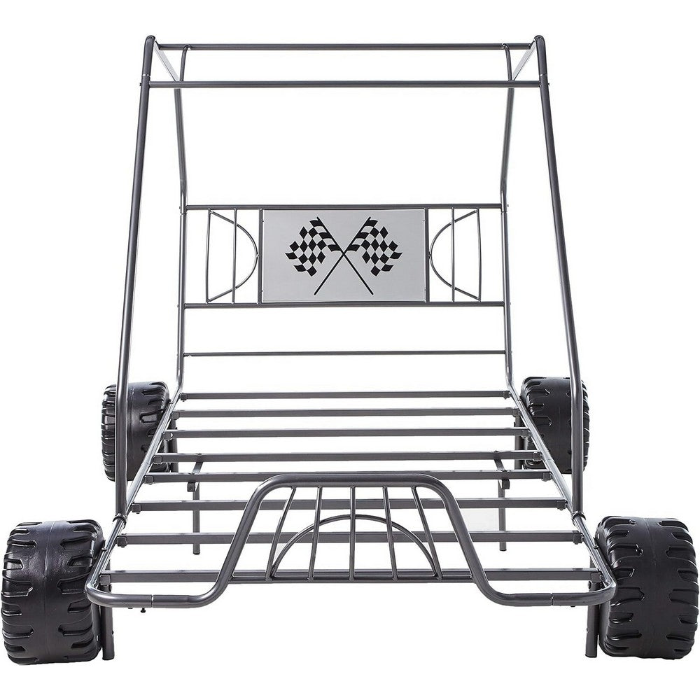 ACME Metal Go Kart Style Twin Bed, Black