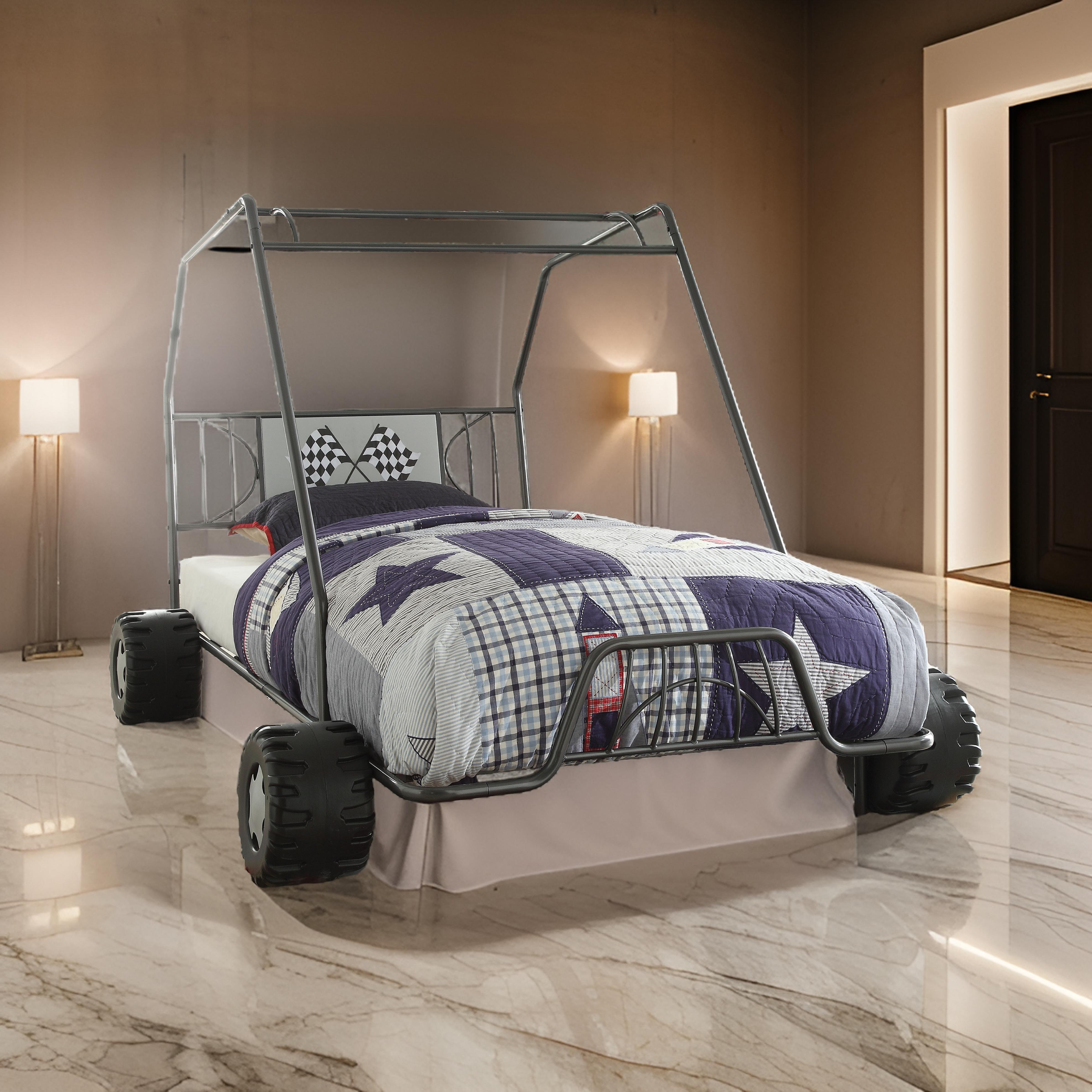 ACME Metal Go Kart Style Twin Bed, Black