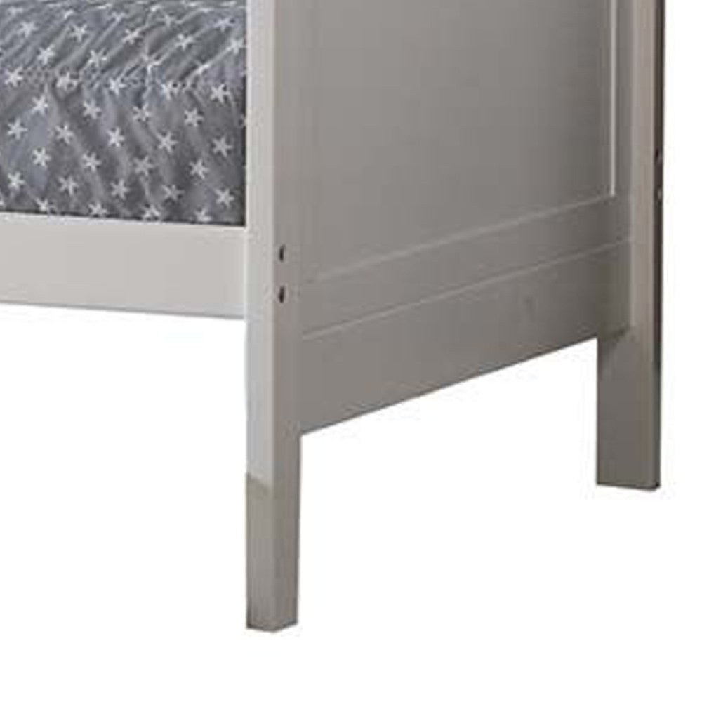Benjara Piya Transitional Wooden Day Bed with Beveled Edges, White