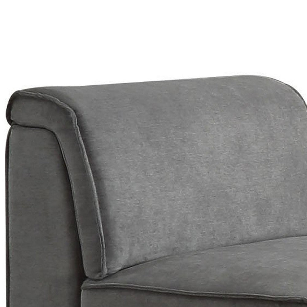 ACME Bois Armless Chair (Reversible), Gray Velvet