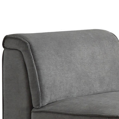 ACME Bois Armless Chair (Reversible), Gray Velvet