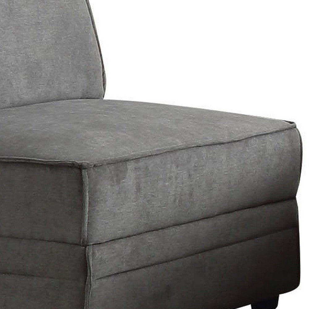ACME Bois Armless Chair (Reversible), Gray Velvet