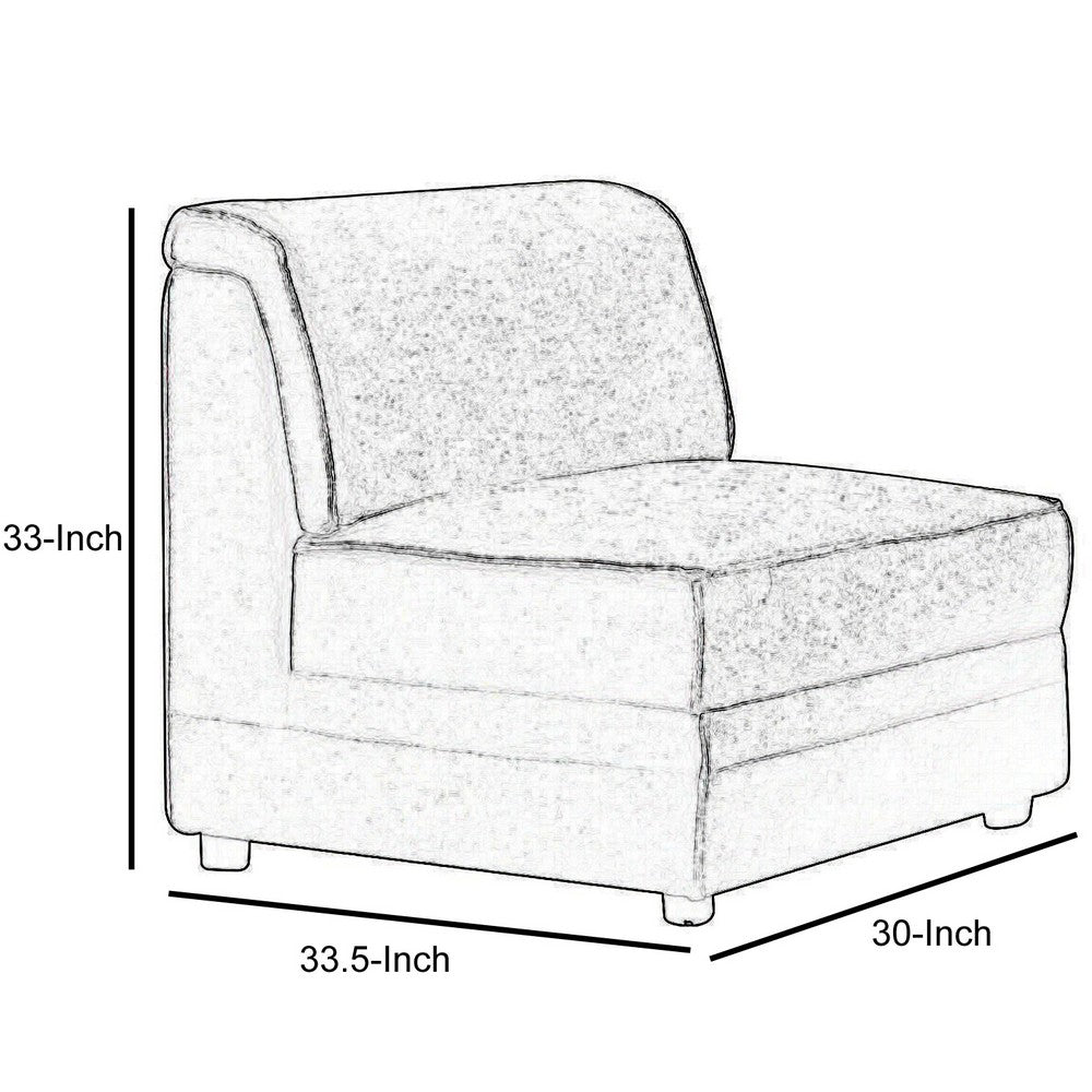 ACME Bois Armless Chair (Reversible), Gray Velvet