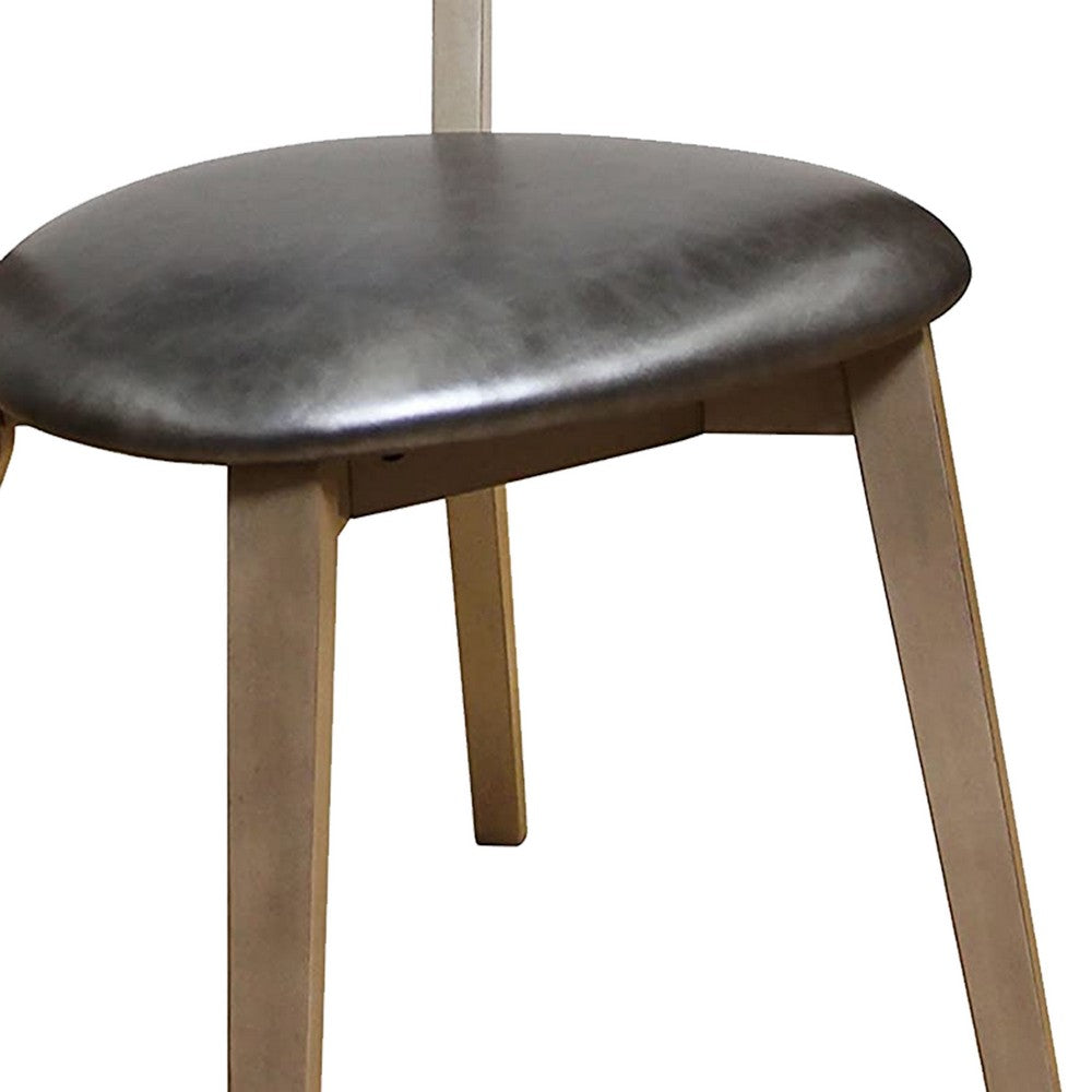 Benzara Industrial Style Metal Frame And Wooden Bar Stool, Brown And Blue