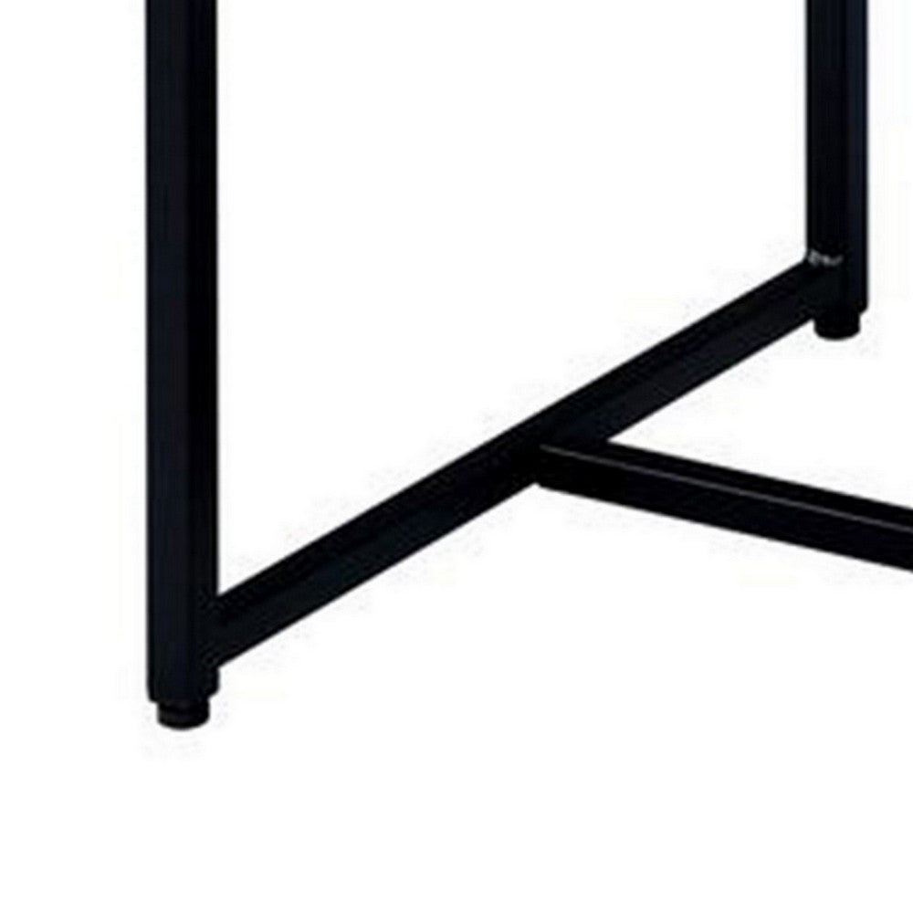 Benzara Contemporary Style Rectangular Wood And Metal End Table, Brown And Black