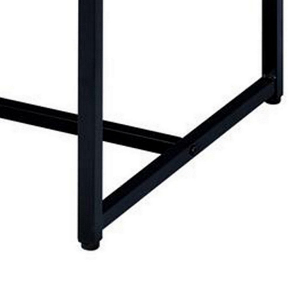 Benzara Contemporary Style Rectangular Wood And Metal End Table, Brown And Black