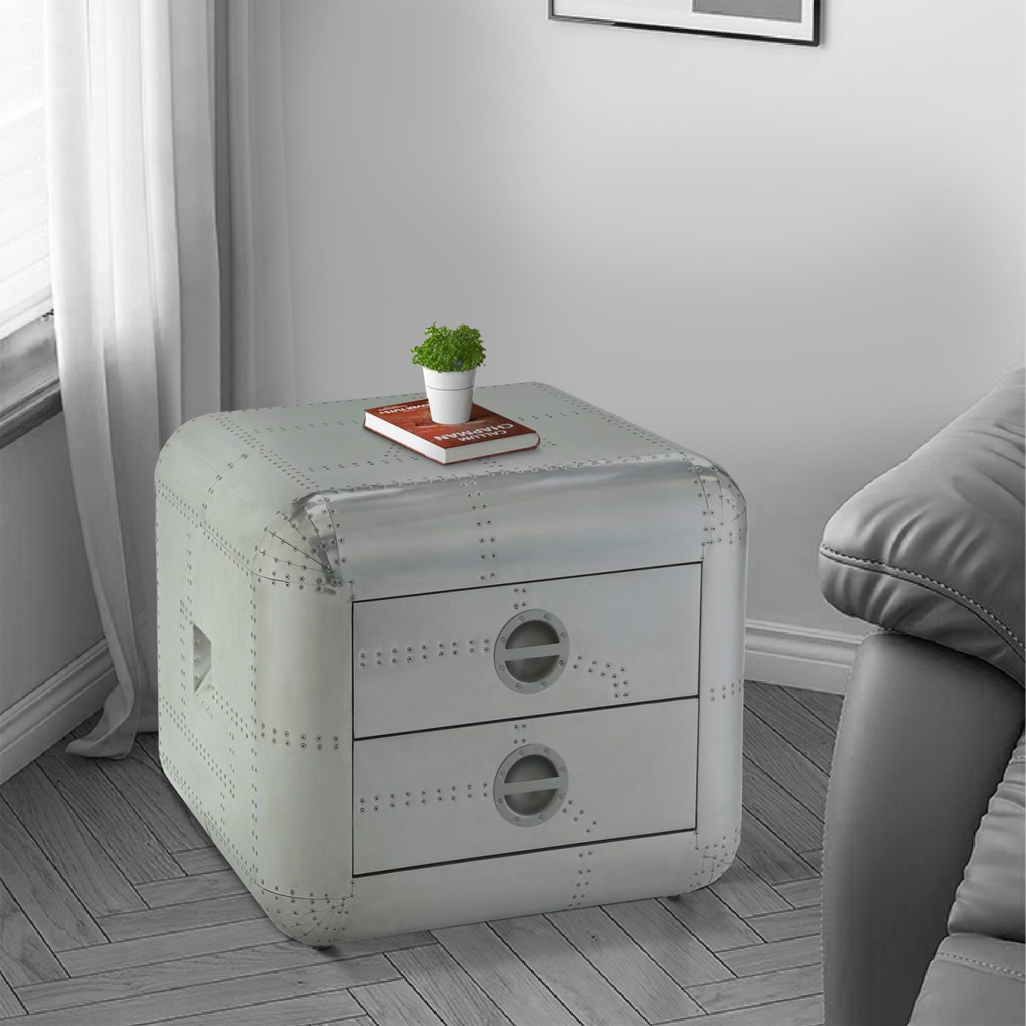 ACME Brancaster End Table, Aluminum