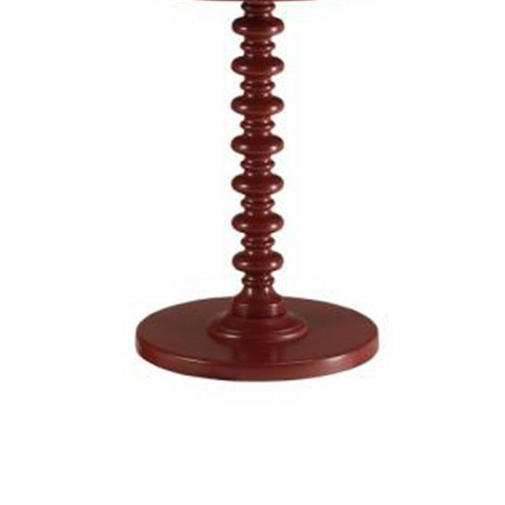 ACME Astonishing Side Table With Round Top, Red