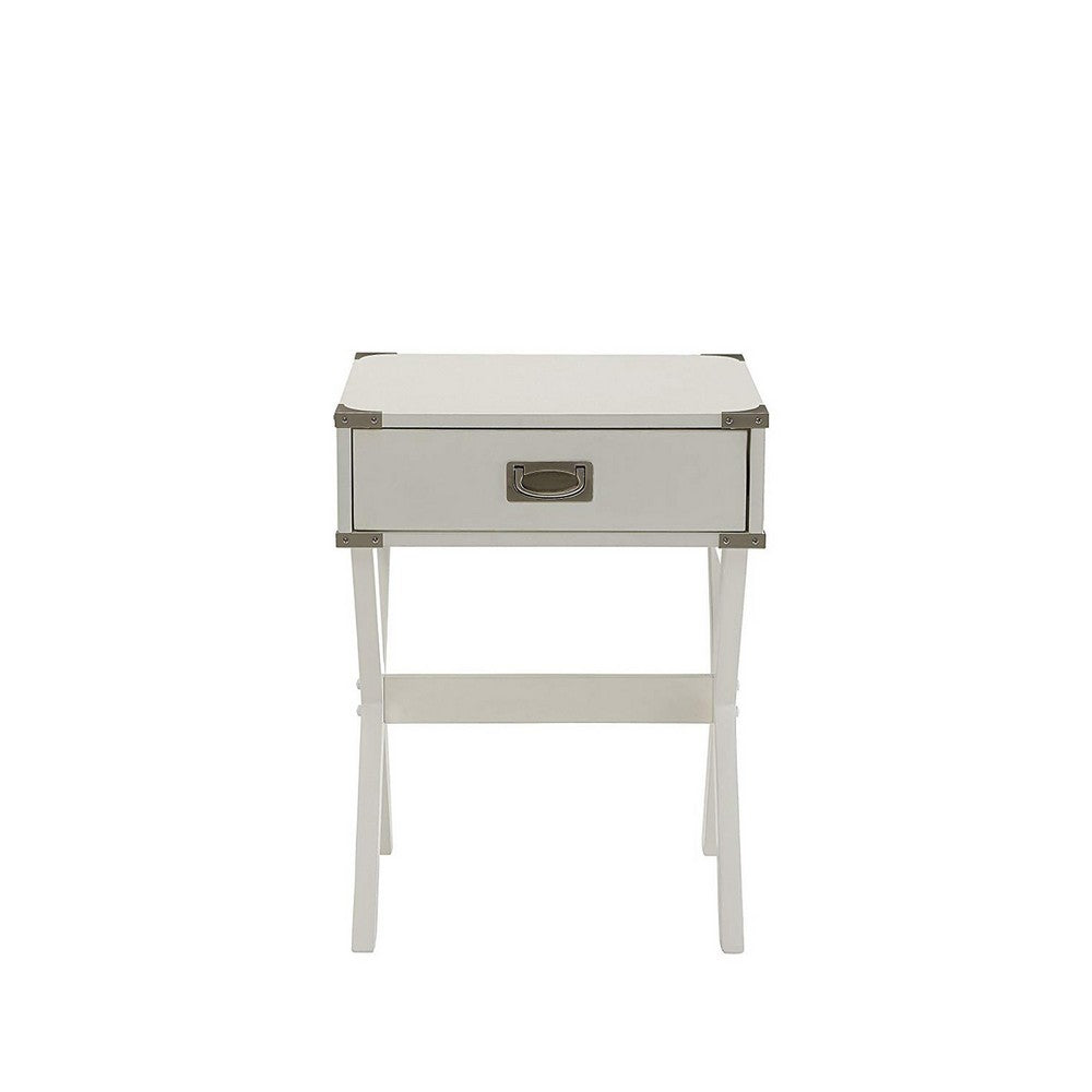 ACME Square End Table, White
