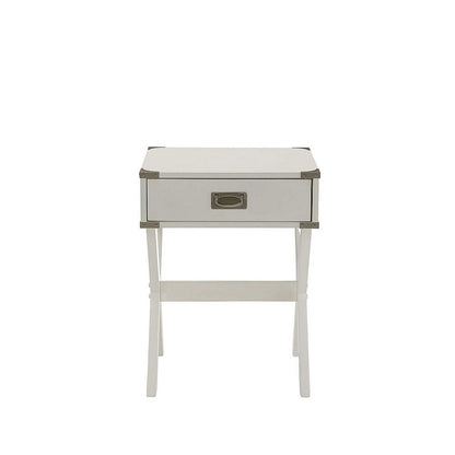 ACME Square End Table, White