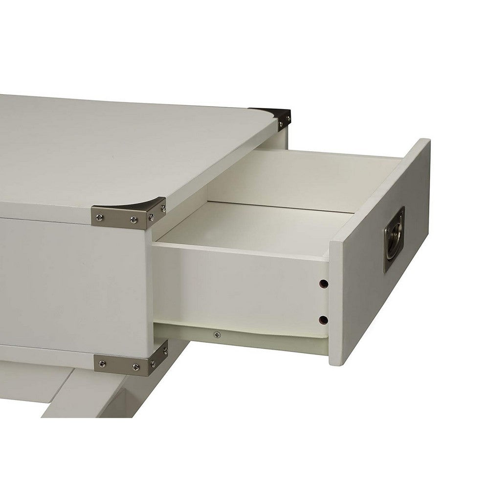 ACME Square End Table, White