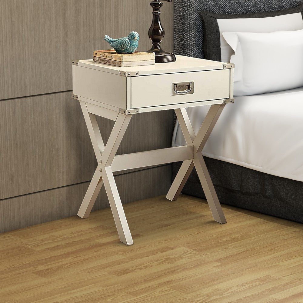 ACME Square End Table, White