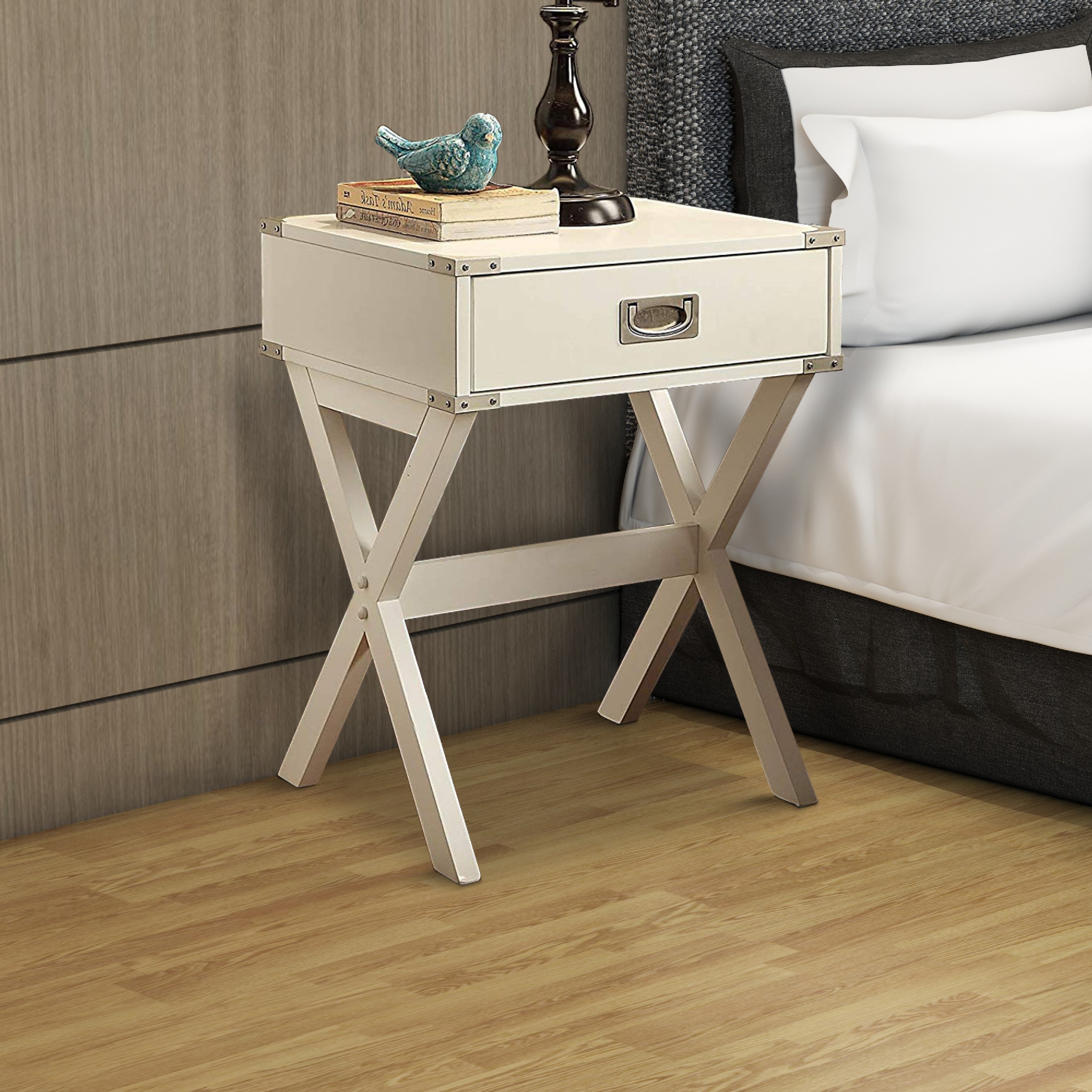 ACME Square End Table, White