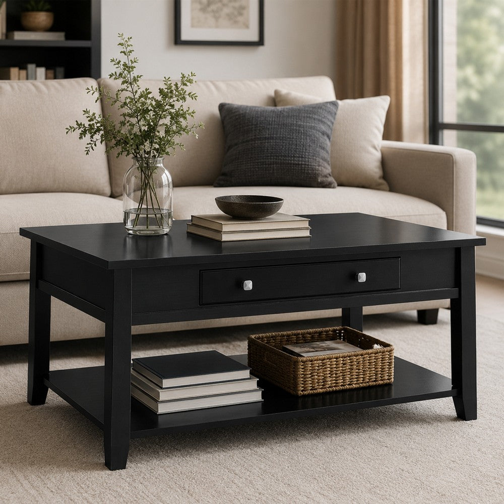 ACME Traditional Looking Coffee Table with Lift Top, Black
