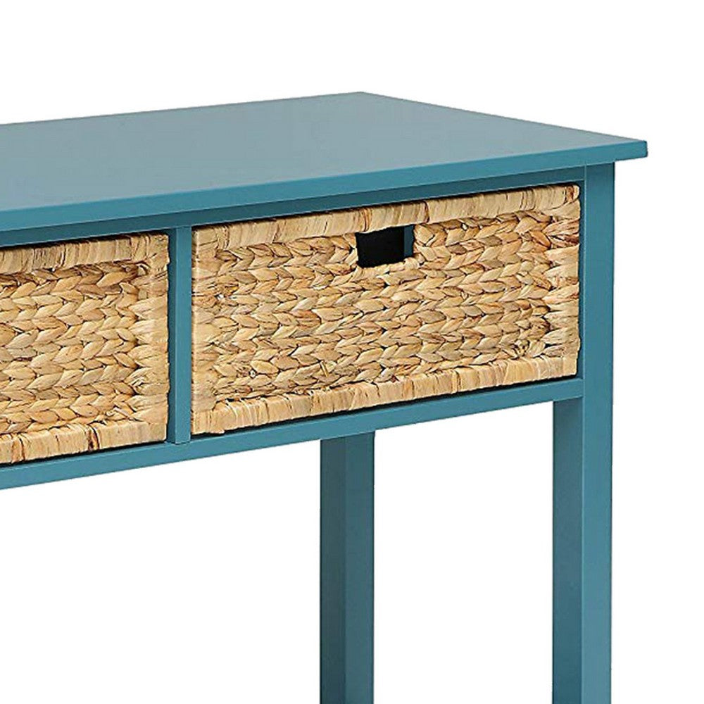 ACME Flavius Console Table with 2 Drawers, Blue
