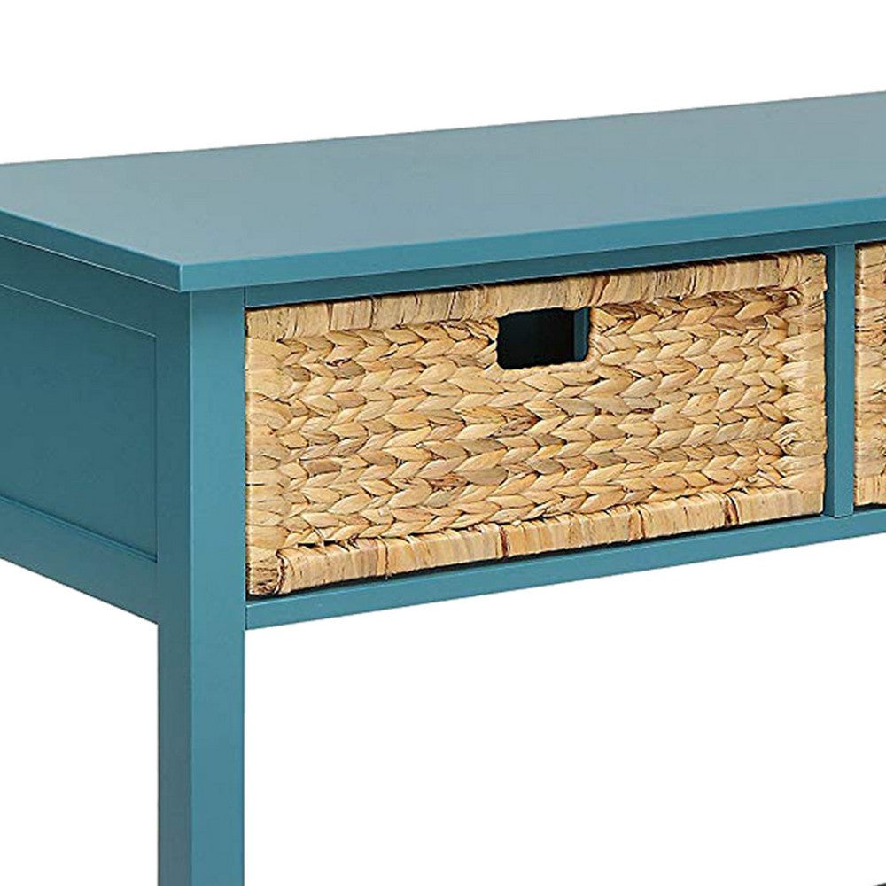 ACME Flavius Console Table with 2 Drawers, Blue